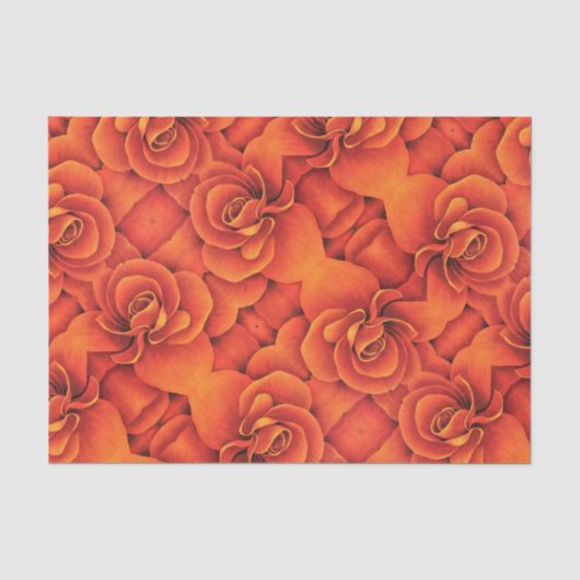 Mousseline Papier Tissu - Orange Begonia (Recto)