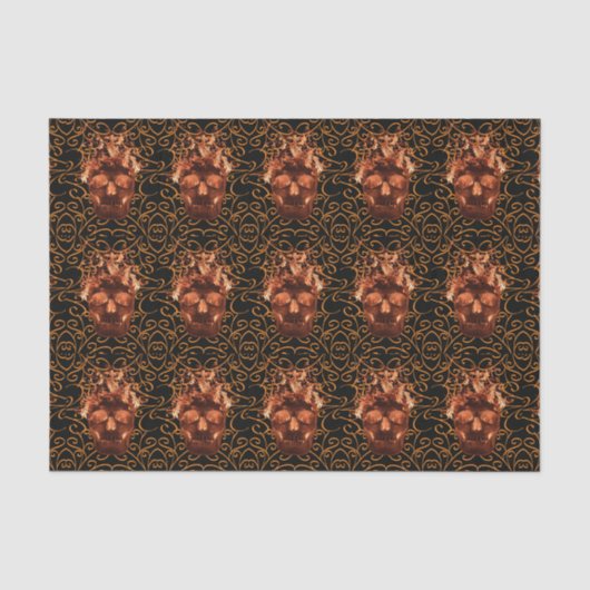 Mousseline Papier Tissu Orange Fire Sketch (Recto)