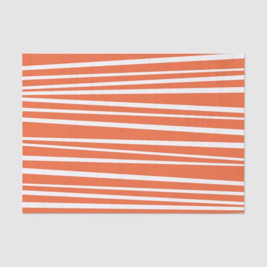 Mousseline Papier Tissu Orange Stripes (Recto)