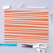 Mousseline Papier Tissu Orange Stripes (Artisanat)