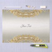 Mousseline Papier Tissu Orné Or (Artisanat)