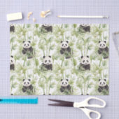 Mousseline Papier Tissu Panda Bambou (Artisanat)