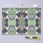 Mousseline Papier Tissu Panda Géant / Papier Découpage (Artisanat)
