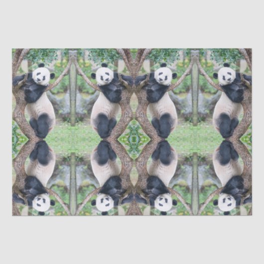 Mousseline Papier Tissu Panda Géant / Papier Découpage (Recto)