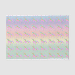 Mousseline Papier Tissu Pastel Rainbow Unicorn