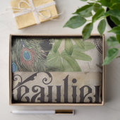 Mousseline Papier Tissu Peacock vintage (Cadeau)