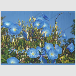 Mousseline Papier Tissu Personnalisé Blue Morning Glory