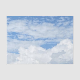 MOUSSELINE PAPIER TISSU PHOTOGRAPHIQUE DES NUAGES DU CIEL BLE