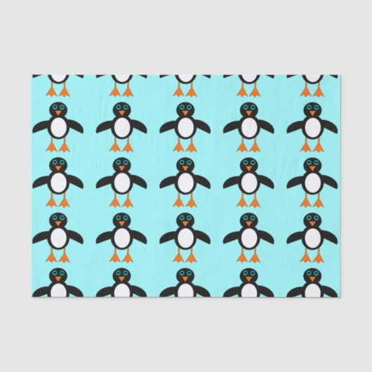 Mousseline Papier Tissu Pingouin Cute (Recto)