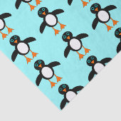 Mousseline Papier Tissu Pingouin Cute (Détail)