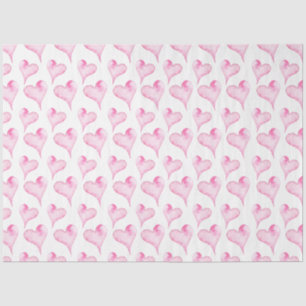 Mousseline Papier Tissu Pink and White Hearts