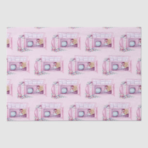 Mousseline Papier Tissu Pink Phone Booth