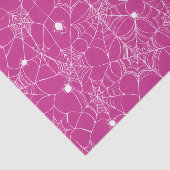 Mousseline Papier Tissu Pink Spider Web Halloween (Détail)
