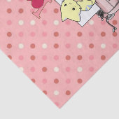 Mousseline Papier Tissu Pink Tywriter Kittens Chats (Détail)