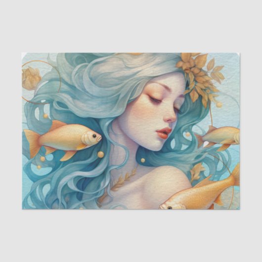 Mousseline Papier Tissu Pisces (Recto)