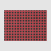 Mousseline Papier Tissu Plaid Buffalo Rouge (Recto)