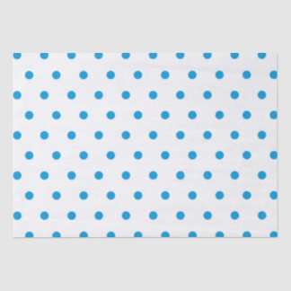Mousseline Papier Tissu Pois Bleu Chic