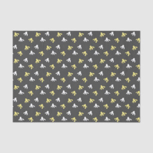 Mousseline Papier Tissu Popcorn (gris foncé et jaune beurre)