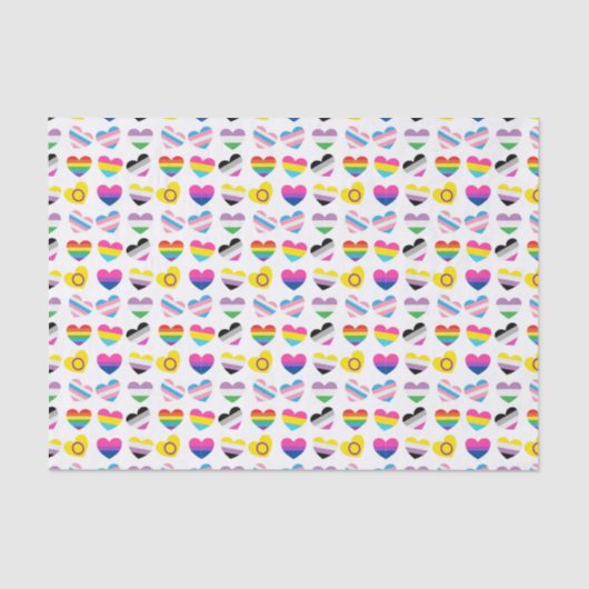 Mousseline Papier Tissu Pride Hearts (Recto)