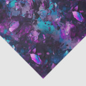 Mousseline Papier Tissu Purple Opal Eau Cristal Abstrait (Détail)