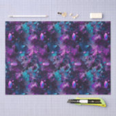 Mousseline Papier Tissu Purple Opal Eau Cristal Abstrait (Artisanat)