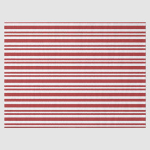 Mousseline papier tissu rayé rouge