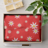 Mousseline Papier Tissu Red Daisy (Cadeau)