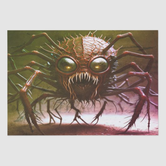 Mousseline Papier Tissu Red Monster Halloween (Recto)