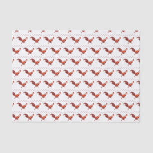 Mousseline Papier Tissu Red Rooster