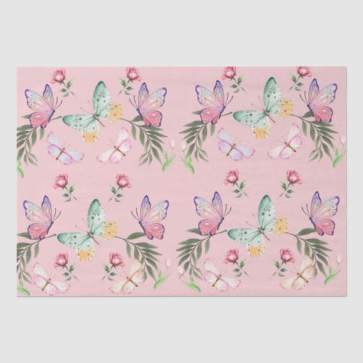 Mousseline Papier Tissu rose (Recto)