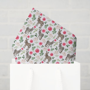 Mousseline Papier Tissu Rose Floral Âne Rustique