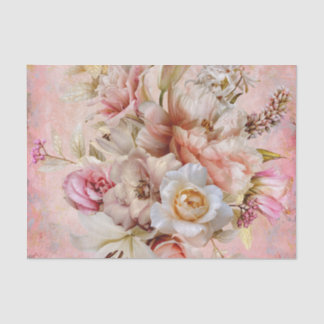 Mousseline Papier Tissu rose Garden Party