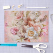 Mousseline Papier Tissu rose Garden Party (Artisanat)