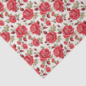 Mousseline Papier Tissu Roses Rouges (Détail)