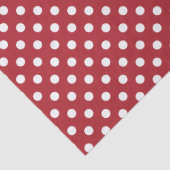 Mousseline Papier Tissu Rouge à Points Blancs (Détail)