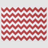 Mousseline Papier Tissu Rouge Blanc Zigzag (Recto)