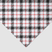 Mousseline Papier Tissu rouge noir et blanc Plaid (Détail)