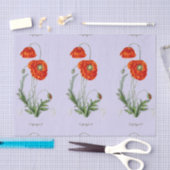 MOUSSELINE PAPIER TISSU ROUGE POPPER LAVENDER (Artisanat)