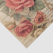 Mousseline Papier Tissu Rouge Rose & String vintage (Détail)