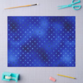 Mousseline Papier Tissu Royal Blue Foil Polka Dot Hanoukka (Artisanat)