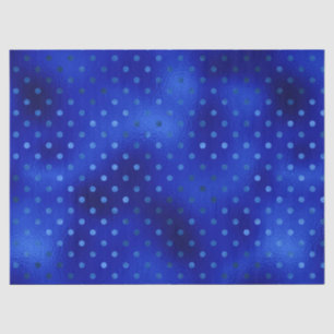 Mousseline Papier Tissu Royal Blue Foil Polka Dot Hanoukka