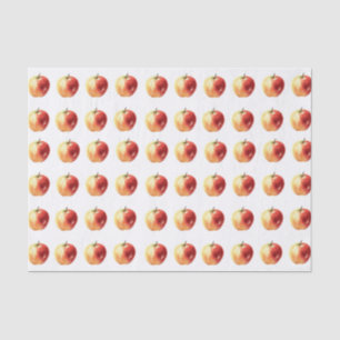Mousseline Papier Tissu Russe Motif Apple Watercolor