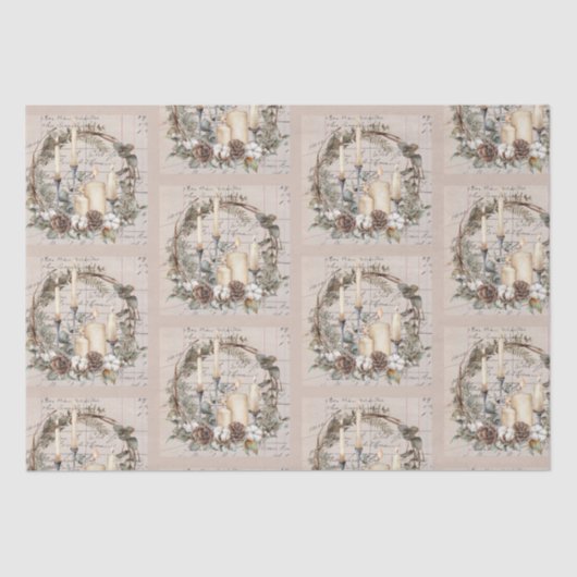 Mousseline Papier Tissu Set 2 Thème Vintage Noël (Recto)