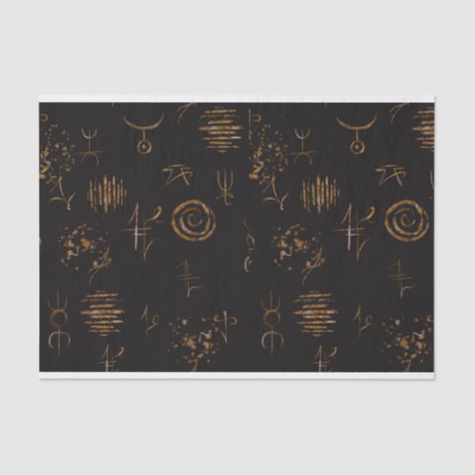 Mousseline Papier Tissu Sigils Sorcière (Recto)