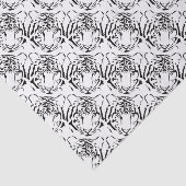 Mousseline Papier Tissu Silhouette Tiger noir et blanc (Détail)