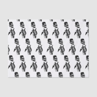 Mousseline Papier Tissu SKELETON NOIR