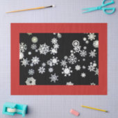 Mousseline Papier Tissu SNOWFLAKES (Artisanat)