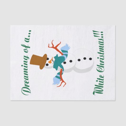 Mousseline Papier Tissu Snowman (Recto)