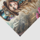 Mousseline Papier Tissu Steampunk Girl (Détail)