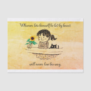 Mousseline Papier Tissu Sunflower and Girl Gift